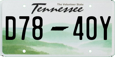 TN license plate D7840Y