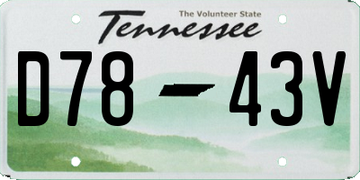 TN license plate D7843V