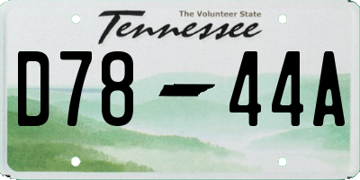TN license plate D7844A