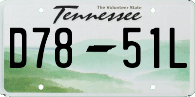 TN license plate D7851L