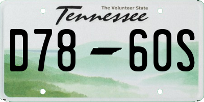 TN license plate D7860S
