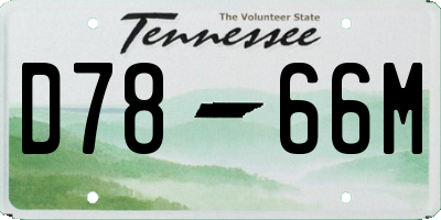 TN license plate D7866M