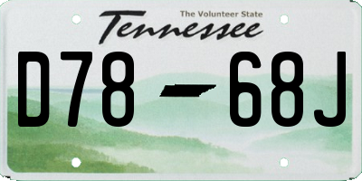 TN license plate D7868J