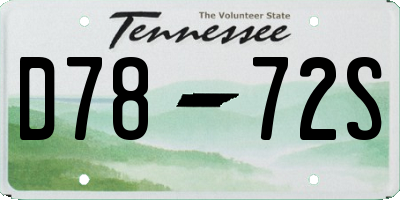 TN license plate D7872S