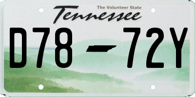 TN license plate D7872Y