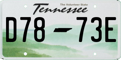 TN license plate D7873E