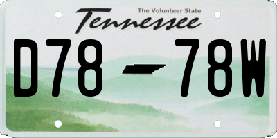 TN license plate D7878W