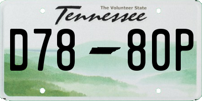 TN license plate D7880P
