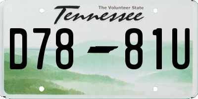 TN license plate D7881U