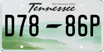 TN license plate D7886P