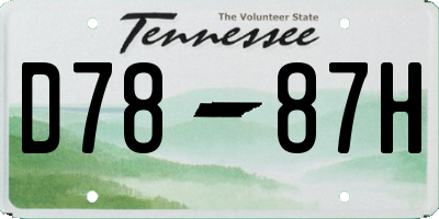 TN license plate D7887H