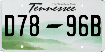 TN license plate D7896B