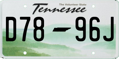 TN license plate D7896J