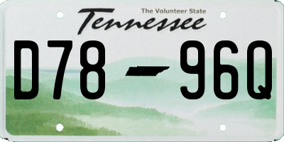 TN license plate D7896Q