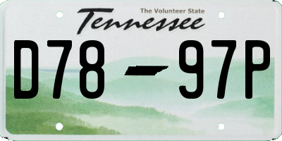 TN license plate D7897P