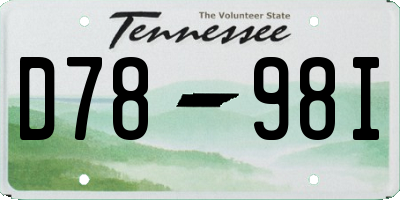 TN license plate D7898I