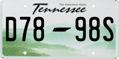 TN license plate D7898S