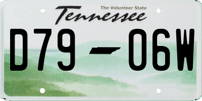 TN license plate D7906W