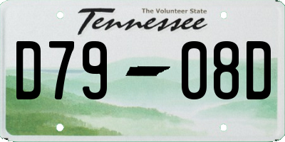 TN license plate D7908D