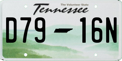TN license plate D7916N