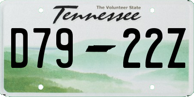 TN license plate D7922Z