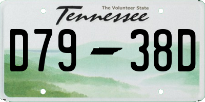 TN license plate D7938D
