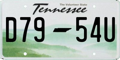 TN license plate D7954U