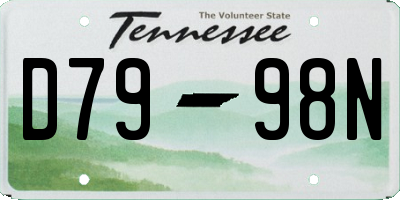 TN license plate D7998N
