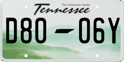 TN license plate D8006Y