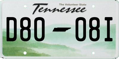 TN license plate D8008I
