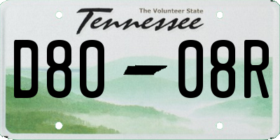 TN license plate D8008R