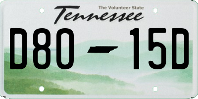 TN license plate D8015D