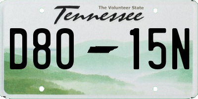 TN license plate D8015N