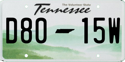 TN license plate D8015W