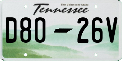 TN license plate D8026V