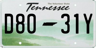TN license plate D8031Y