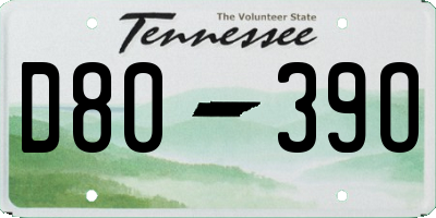 TN license plate D8039O