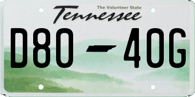 TN license plate D8040G