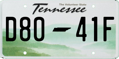 TN license plate D8041F
