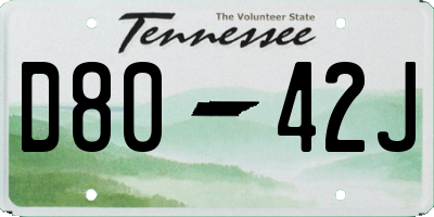 TN license plate D8042J