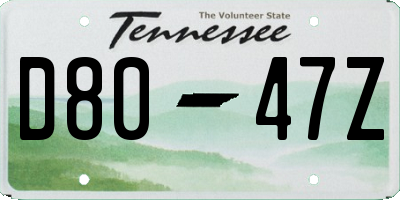 TN license plate D8047Z