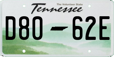 TN license plate D8062E