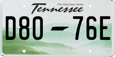 TN license plate D8076E