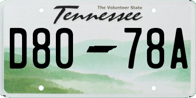 TN license plate D8078A