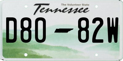 TN license plate D8082W