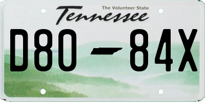 TN license plate D8084X