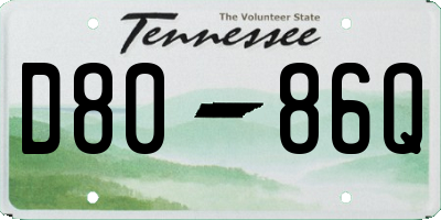 TN license plate D8086Q