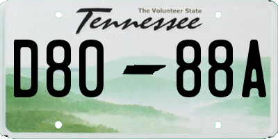 TN license plate D8088A