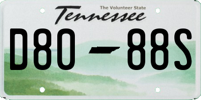 TN license plate D8088S