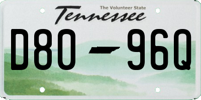 TN license plate D8096Q